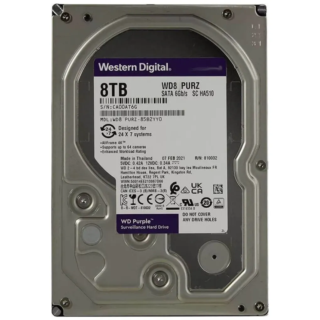 Жорсткий диск 3.5" 8TB 256MB Western Digital Purple (WD85PURZ)- Фото 2